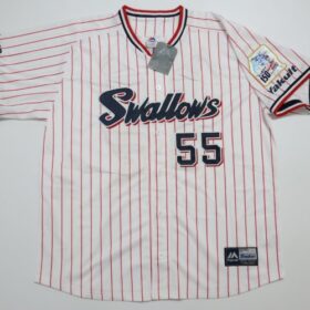 2022 Tokyo Yakult Swallows Replica Jersey Home Murakami #55 with 150th Home Run Commemorative Design - Image 2